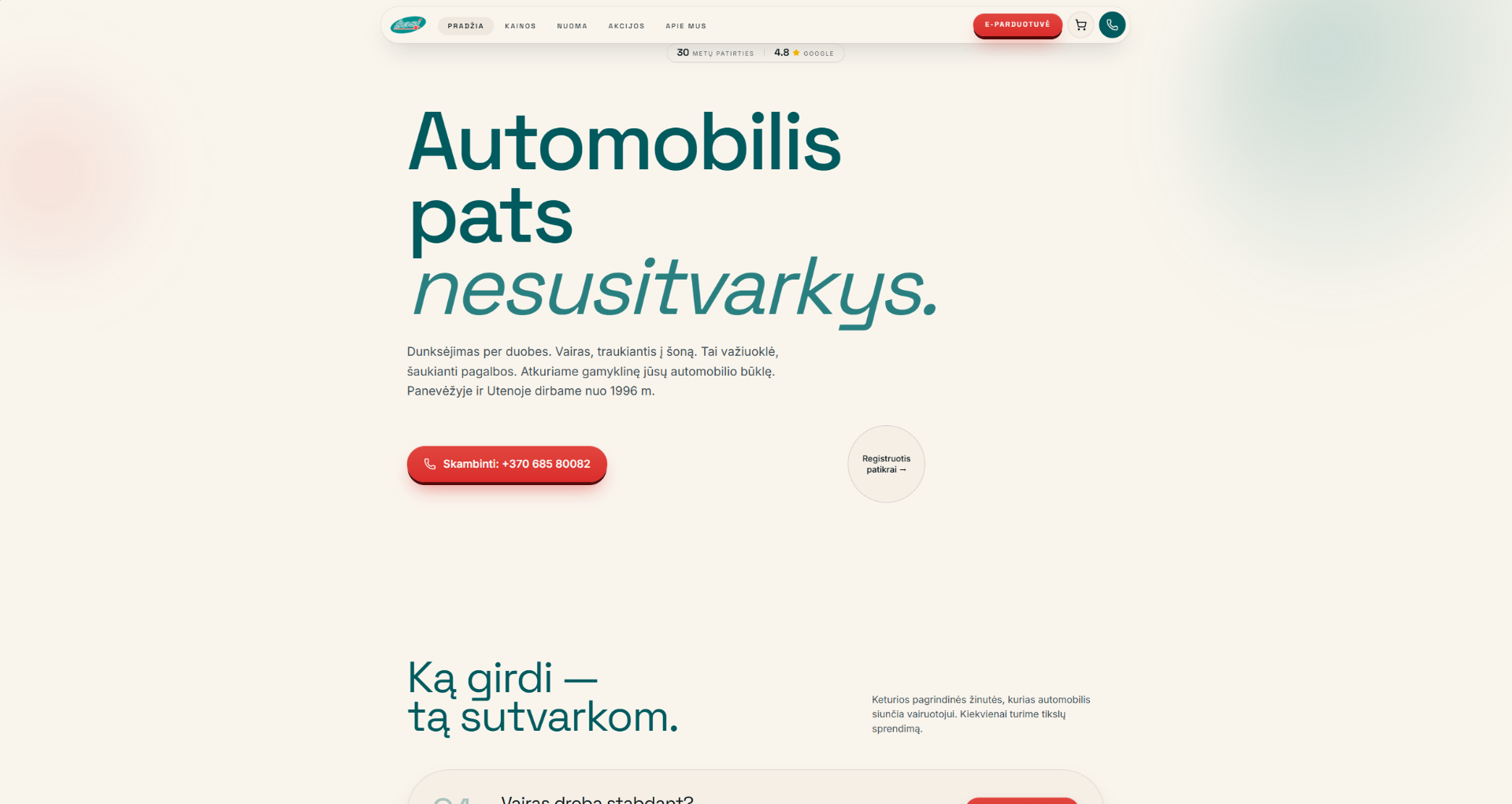 Autoservisas Beržas ekrano vaizdas 1