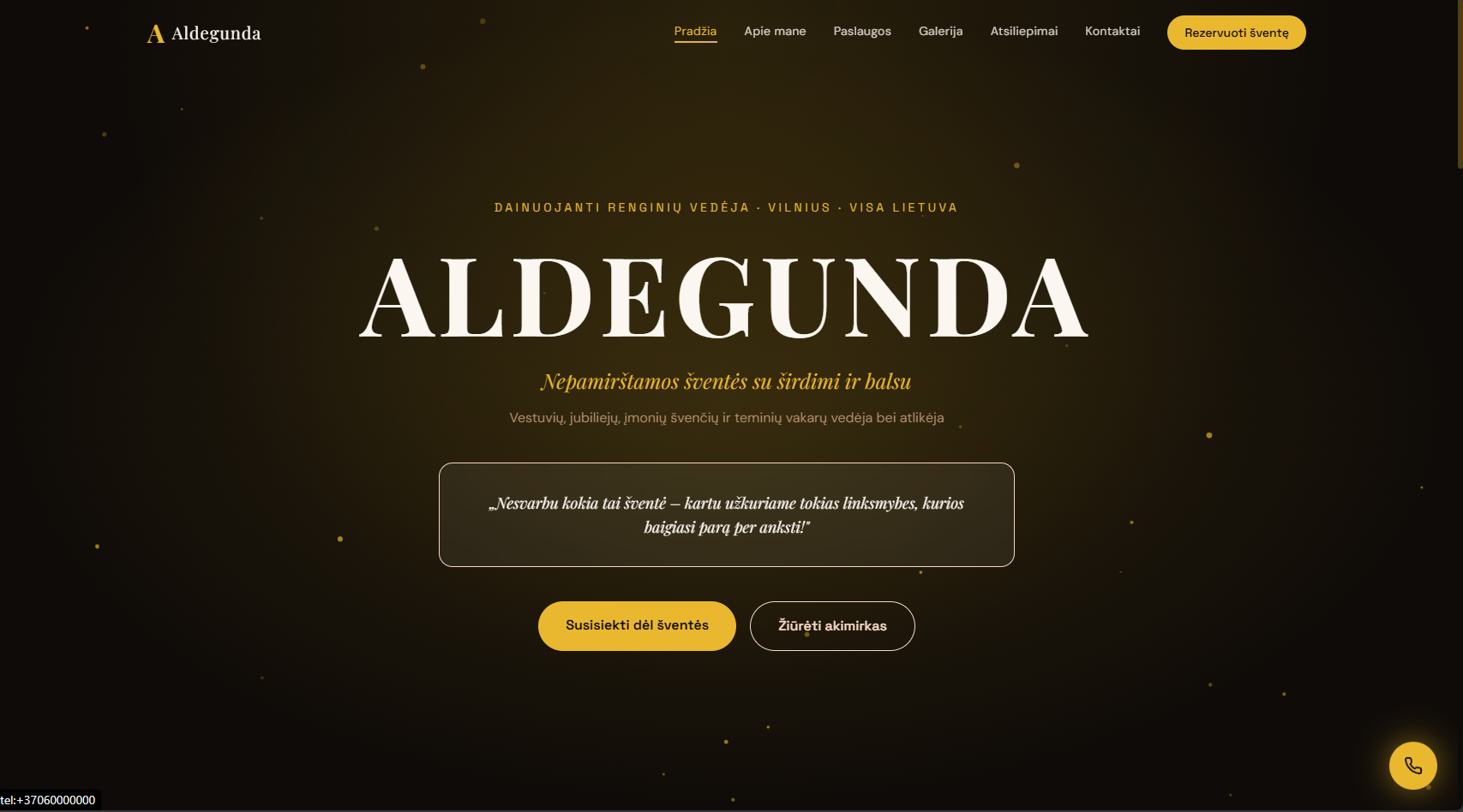 Aldegunda ekrano vaizdas 1