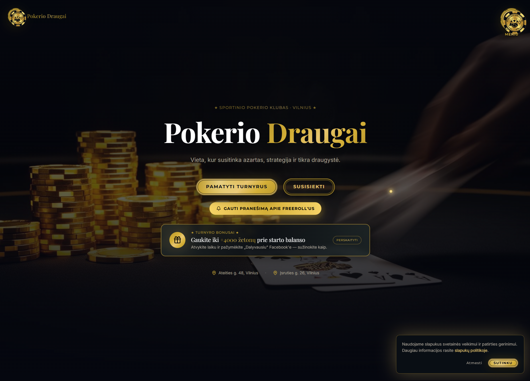 Pokerio draugai ekrano vaizdas 1